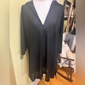 Black Sheer V-Neck Swimsuit Cover up